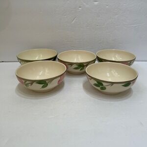 FIVE FRANCISCAN DESERT ROSE OATMEAL BOWLS